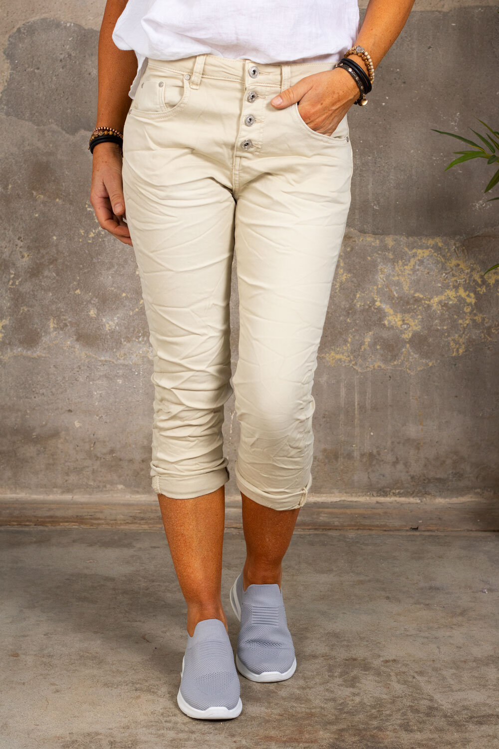 Three-quarter length trousers 1233 - Beige