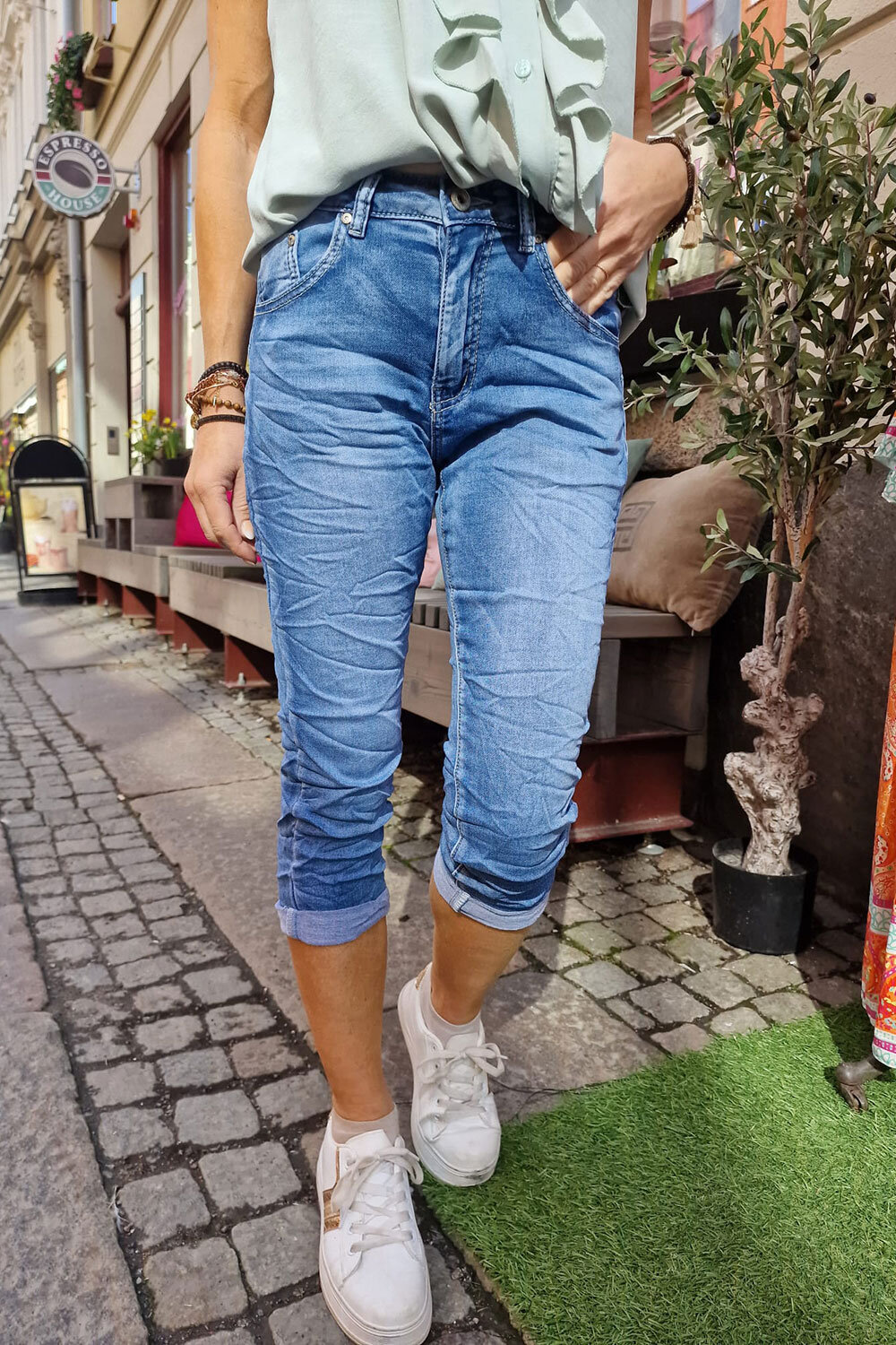Three-quarter jeans 1233 - Zipper - Denim