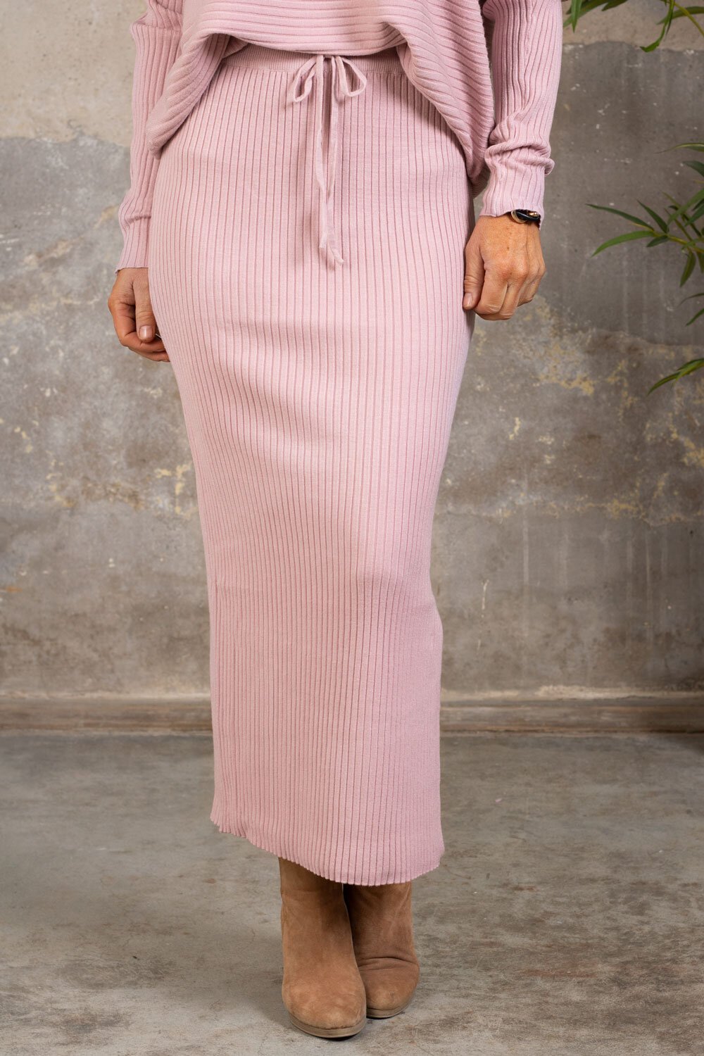 Sweater and Skirt set - Ribbed - Pink