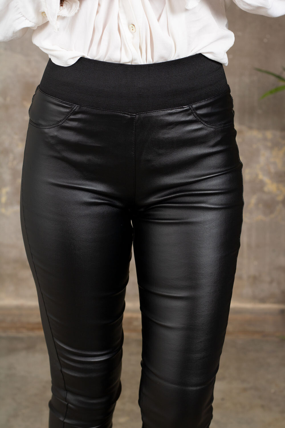 Waxed leggings 19209 - Black
