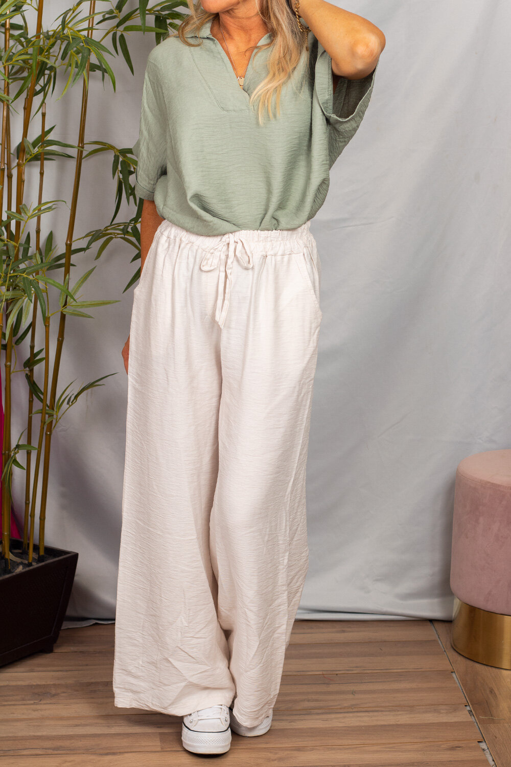 Wide trousers - Beige