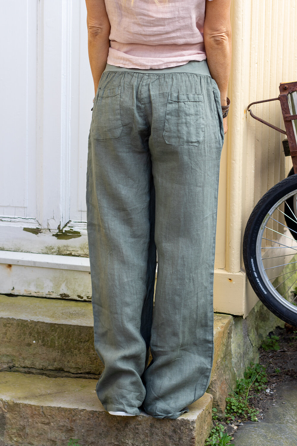 Wide linen trousers - Khaki