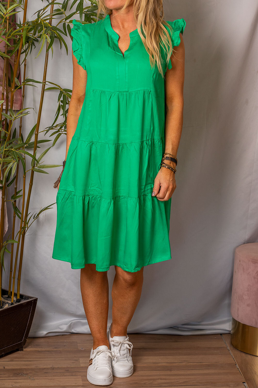 Mila - Dress - Ruffles - Emerald