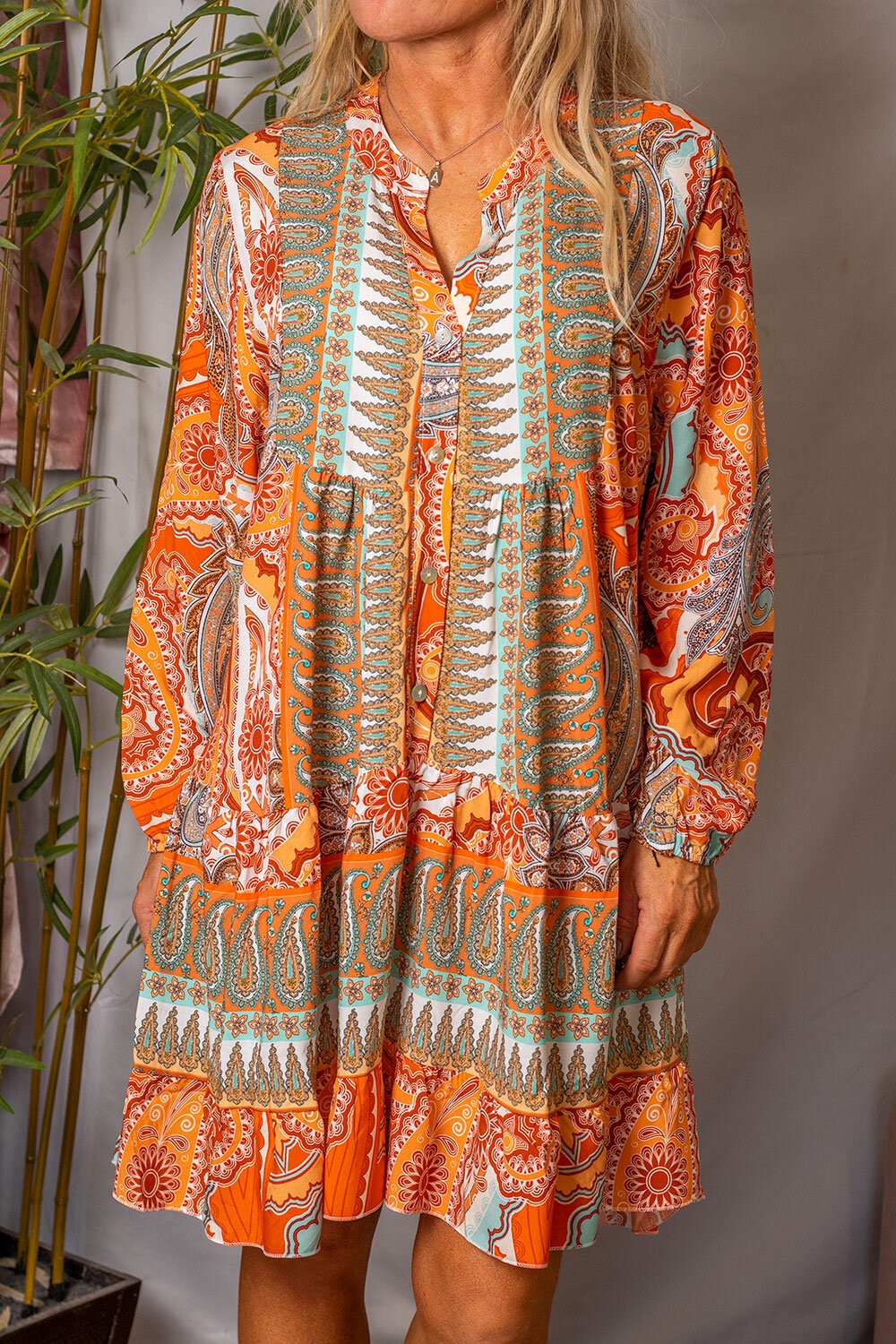 Simone tunic/dress - Paisley - Orange