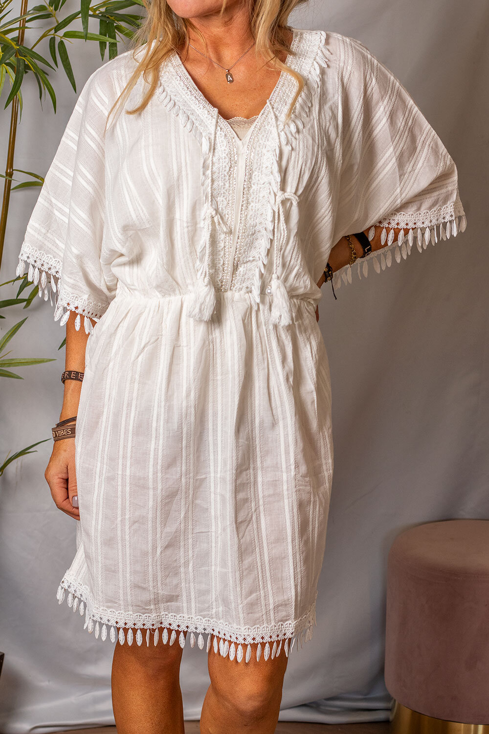 Svea Dress - Bling & Crochet - Off White