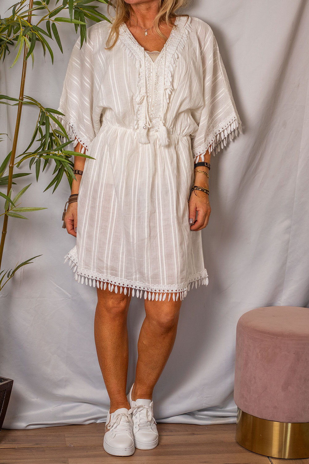 Svea Dress - Bling & Crochet - Off White